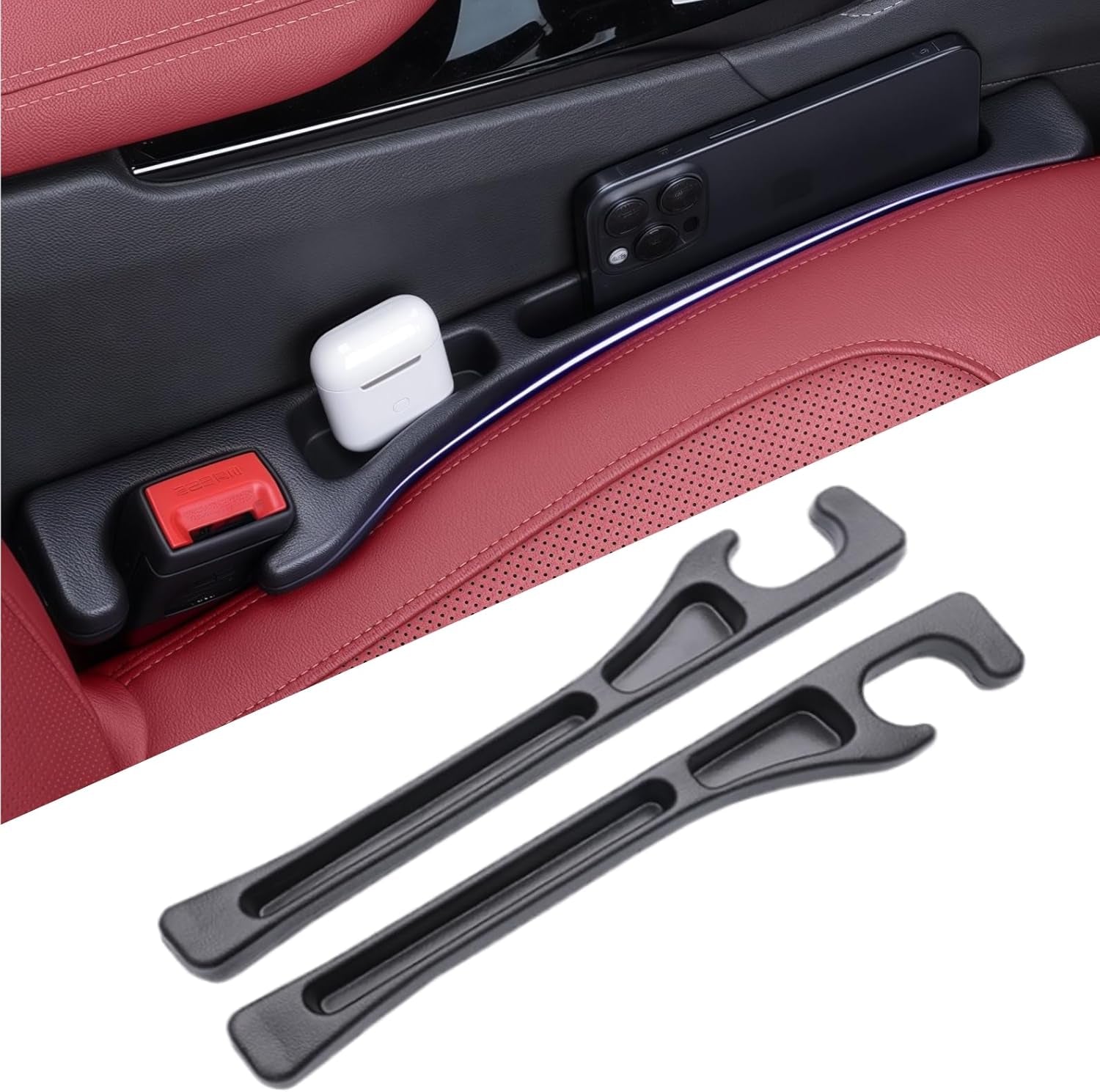 Car Seat Gap Organizer with Phone Holder (2-Pack)
