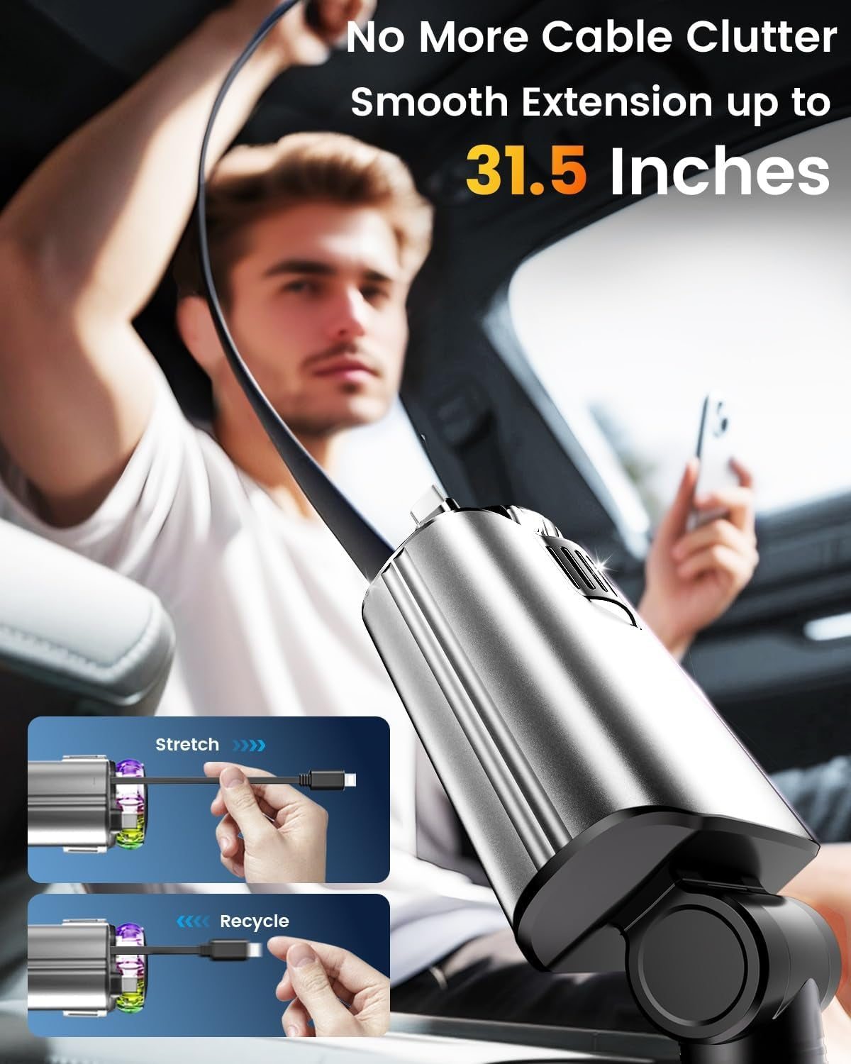 5-in-1 USB-C Car Charger with Aromatherapy