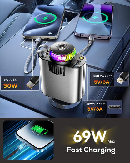 5-in-1 USB-C Car Charger with Aromatherapy